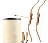 Bogenkönig Lot de 2 flèches et Archet en Bois pour Enfants - 20 flèches et 2 carquois - pour débutants et Enfants