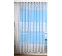 Bogenstore 13117 Rideau Baroque Jacquard 245 x 300 cm Motif Floral Blanc Galon fronceur Ruban Universel