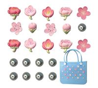 Bogg Sac Accessoires Charme De Plage, 23pcs Place Sac Accessoires PVC Totes En Caoutchouc Inserts Charme, Fleurs, Cherry Blossoms, Pearls PVC Totes En Caoutchouc Inserts De Plage Accesso