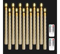 Bogies A LE,12 Pièces 25CM Bougies LED Avec 2 Télécommande,Bougies Sans Flamme,Bougies Longues LED,Bougies A Piles Pour Noël,Décoration De Chambre,Mariage,Pâques,Fêtes