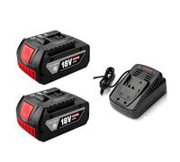 BOGJFC 18V 12Ah Batterie lithium-ion Compatible Avec Bosch Outils Électriques BAT609 BAT618 BAT619G 18650 550g Rechargeable Avec Option Chargeur(2PCS-chargerX1)