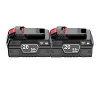 BOGJFC 20V 5Ah Pack Batterie 18650 Li-Ion Compatible for Parkside 20V Team Outils PAP 20 A1 PAP 20 B3 Boîtier PA6+TPE Surveillance Active Des Cellules Indicateur LED 3 Couleurs(2pcs)