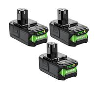 BOGJFC Batterie 18V 6Ah Li-Ion Pack Compatible Avec Ryobi P108 Remplacement Pour P113 P114 P116 P117 P118 P119 P125 Outils Sans Fil Perceuse Scie Visseuse(3 battery)