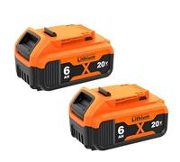 BOGJFC Batterie 20V 6000mAh Li-Ion Compatible Avec Dewalt DCB182 Pour Perceuse, Scie, Visseuse Et Atelier, Format Compact, Batterie À Glissière, Usage Maison Et Chantier(2PC)