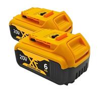 BOGJFC Batterie 20V Compatible Avec DeWalt 20V MAX, Li-Ion 6Ah/8Ah, BMS Intégré, Voyant LED, Usage Par Temps Froid, Pour Perceuses, Scies Et Outils De Chantier(2PCS 6Ah)