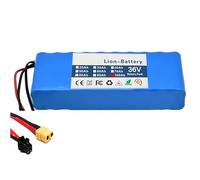 BOGJFC Batterie 36 V 100 Ah 10S2P Li-ION 18650 TX60+SM, Rechargeable, for vélo électrique, draisienne/vélo à pédales, 15 A en continu, Charge Rapide 2 h, compacte, Dimensions 182 × 45 × 68 mm
