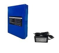 BOGJFC Batterie 36V 10,4Ah 10S4P Pack Lithium Ion Avec Chargeur 42V 2A Prise T DC5521 Pour Vélo Électrique Et Trottinette Compact Portable 2Kg 199X145X43Mm BMS 30A