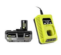 BOGJFC Batterie Lithium Ion 18V Compatible Avec Ryobi One+ 4,0Ah/6,0Ah/8,0Ah Pour Outils Sans Fil, Perceuses Meuleuses Visseuses, Boîtier Noir, Autonomie Longue(4Ah charge)