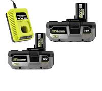 BOGJFC Batterie Lithium Ion 18V Compatible Avec Ryobi One+ 4,0Ah/6,0Ah/8,0Ah Pour Outils Sans Fil, Perceuses Meuleuses Visseuses, Boîtier Noir, Autonomie Longue(2PCS 6Ah charge)