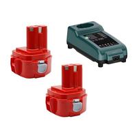 BOGJFC Batterie Ni-MH 12V 3.0Ah Compatible Avec Makita PA12 Pack De Remplacement Pour Perceuses Sans Fil, Visseuses, Lampes Et Outils À Main(2PC WITH charger)