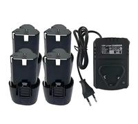 BOGJFC Batterie Pour Visseuse Perceuse 12V 9800mAh Type B Li-Ion Pour Perceuses Et Tournevis Avec Protection Contre La Surchauffe Et La Surcharge Pour Atelier Et Maison(4battery.1charger)