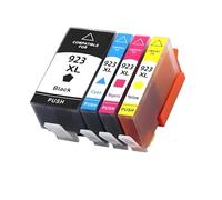 BOGJFC Compatible pour HP Pack Cartouches Encre 4 Couleurs 923 924 925 pour OfficeJet Pro 8120 8123 8133 8122E Noir Cyan Magenta Jaune 4 Pièces(923-4color)