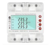 BOGJFC Compteur D’Énergie Triphasé 380V, Mesure Bidirectionnelle kWh, Limites Réglables Tension Courant Température, Protection Surtension Sous-Tension Surintensité Déséquilibre