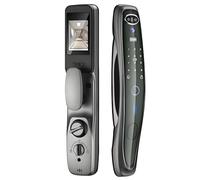 BOGJFC Serrure De Porte Intelligente Reconnaissance Faciale 3D Caméra Empreinte Mot De Passe Carte IC Clef Mécanique Application Tuya Alliage D Aluminium 30x240mm Gris