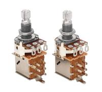 Bognajin 2 pièces de potentiomètres de Guitare A1M B1M Combo, Arbres moletés de 18 mm pour Basse électrique, destinés au contrôle du Volume et de la tonalité, avec boîtier métallique,