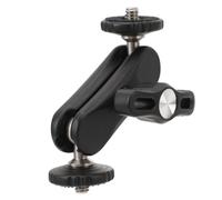 Bognajin Bras articulé Universel à Double rotule, Bras en Alliage d’Aluminium à Rotation à 360 degrés, Montage par vis de 1/4 Pouce usiné CNC pour Moniteur, éclairage d’appoint, caméra et