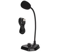 Bognajin Microphone à condensateur USB à col de Cygne, Microphone pour Ordinateur avec Captation omnidirectionnelle à 360 degrés, Micro Filaire Plug and Play pour Le Gaming, Le Streaming en