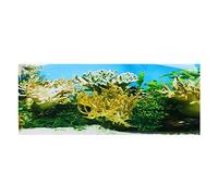 Bognajin PVC Adhesive Aquarium Background Poster, Water Plants Coral Pattern Fish Tank Decoration, High Transparency, Easy to Attach, Four, Bright Color and Clear Pattern (122 * 50cm)