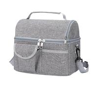 Bognajin Sac Isotherme Portable de Grande capacité, Sac à déjeuner Thermique Double Couche, idéal pour Les biberons et la Nourriture, Gris, avec poignée Pratique
