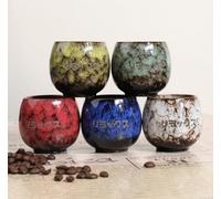 BoGoo Lot de 5 tasses à expresso élégantes - Belles tasses à thé japonaises avec design apaisant - Tasses à thé asiatiques en céramique sans poignées faites à la main - Cadeau pour les amateurs de