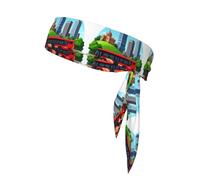 Bogota - Bandeau à cravate réglable avec évacuation de l'humidité pour homme et femme Motif bus urbain DC Illus
