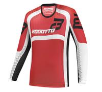 Bogotto Ares-MTN Maillot de motocross, Noir/Rouge/Blanc, Taille 3XL