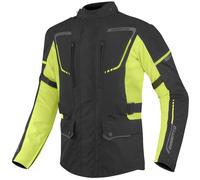 Bogotto Azury 2in1 Veste textile de moto imperméable, noir/néon, Taille L