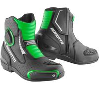 Bogotto Cartagena bottes de moto perforées, noir-vert, taille 39 pour femmes