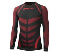 Bogotto Cool+ Chemise fonctionnelle à manches longues, noir/rouge, Taille M/L