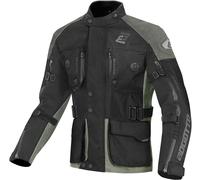 Bogotto Explorer-Z Veste de moto imperméable en cuir / textile, noir/vert, Taille S