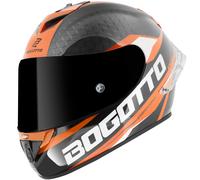 Bogotto FF104 SPN Casque en carbone, Orange/Noir, Taille XS