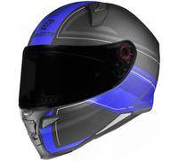 Bogotto FF110 Cinder Casque, Noir mat/bleu, Taille XXL (63/64)