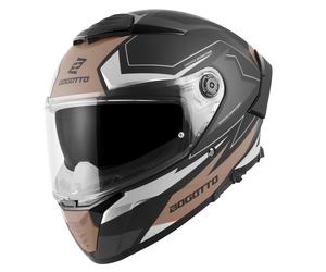 Bogotto FF118 Vilial Casque, Noir mat/marron, Taille S
