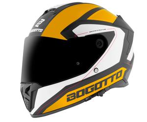Bogotto FF122 BGT Casque, jaune/blanc, Taille XS