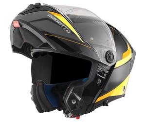 Bogotto FF404 Ezion Casque modulable, noir-jaune, taille XL pour femmes