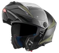 Bogotto FF404 Ezion Casque modulable, Schwarz Matt/grün, L
