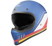Bogotto FF980 EX-R Casque de croix Caferacer, blanc-rouge-bleu, taille S pour femmes
