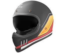 Bogotto FF980 EX-R Casque de croix Caferacer, noir-rouge-jaune, taille S pour homme