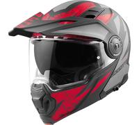 Bogotto FG-102 Safari Casque d’enduro en fibre de verre, noir-gris-rouge, taille S pour homme