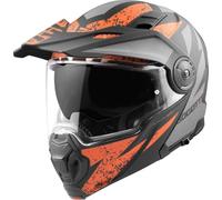Bogotto FG-102 Safari Casque d’Enduro en Fibre de Verre, Noir Mat/Gris/Orange, S