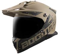 Bogotto FG-601 Duo Casque d’enduro en fibre de verre, Marron mat, Taille XS