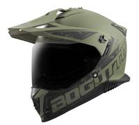 Bogotto FG-601 Duo Casque d’enduro en fibre de verre, vert mat, Taille M