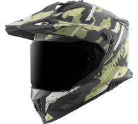 Bogotto FG-601 Sniper Casque d’enduro en fibre de verre, noir-gris-vert, taille M pour homme