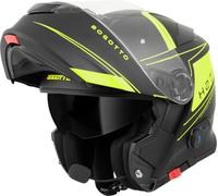 Bogotto H271 BT Taog Bluetooth Casque, noir mat/jaune, Taille XL (61/62)