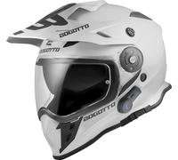 Bogotto H331 BT Bluetooth Casque d’enduro, Blanc mat, Taille L