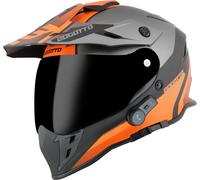 Bogotto H331 BT Tour EVO Bluetooth Casque d’enduro, noir mat/gris/orange, Taille XS