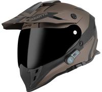 Bogotto H331 BT Tour EVO Bluetooth Casque d’enduro, Noir mat/marron, Taille XL