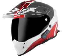 Bogotto H331 BT Tour Evo Bluetooth Casque d’Enduro, Noir Mat/Rouge/Blanc, L