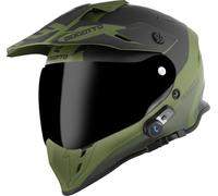 Bogotto H331 BT Tour Evo Bluetooth Casque d’Enduro, Noir Mat/Vert, XL