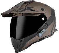 Bogotto H331 BT Tour Evo Bluetooth Casque d’Enduro, Schwarz Matt/Braun, L